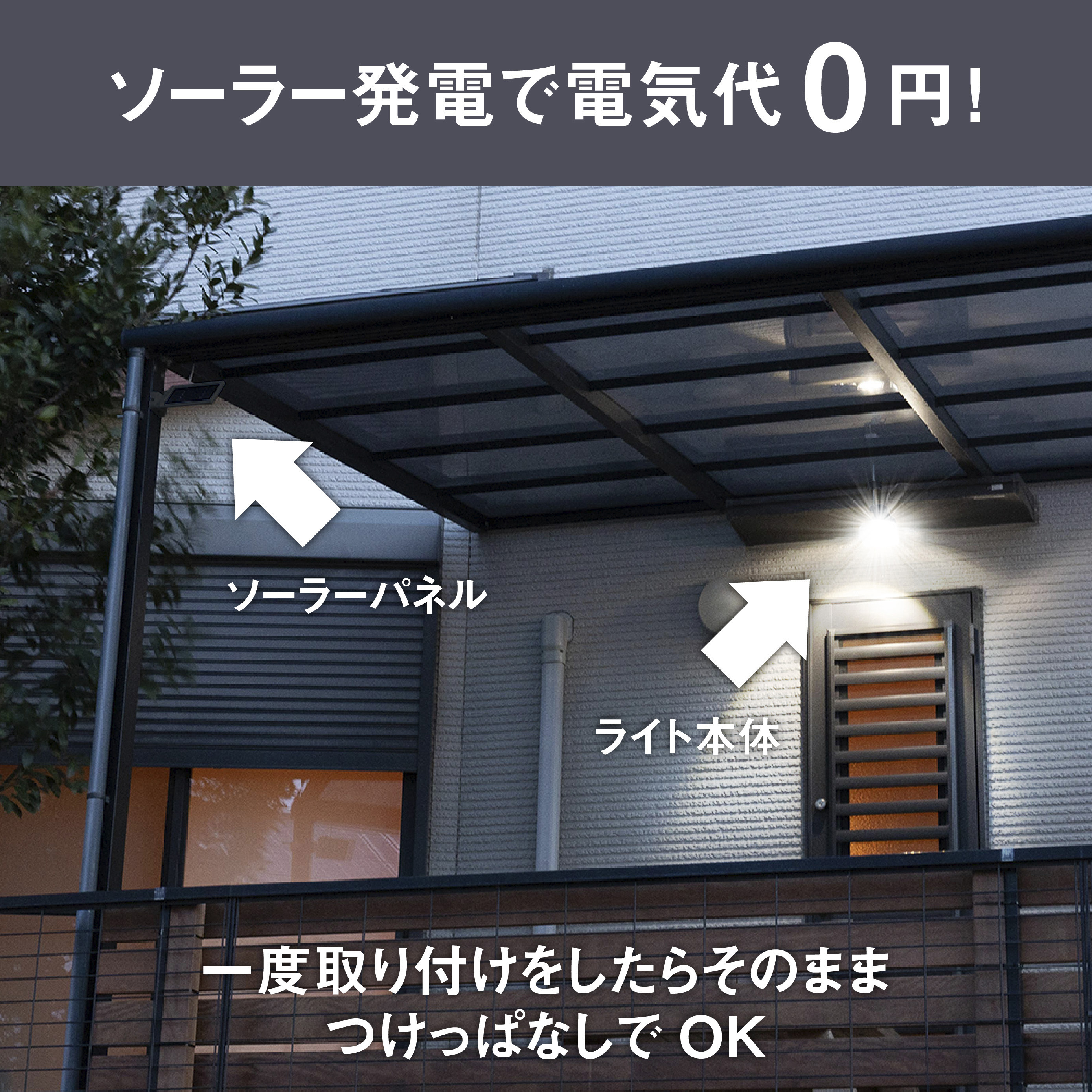 S-110L 5W×1灯フリーアーム式LEDソーラーセンサーライト ライテックス