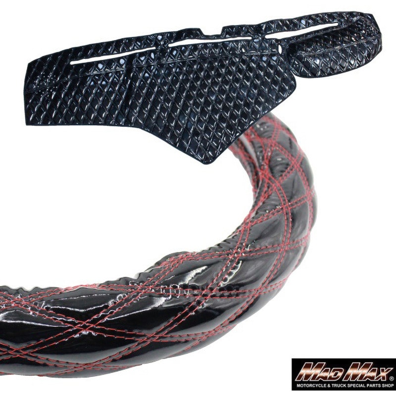 DMS-HI01-B124 HINO 17プロフィア専用 ハンドルカバー + ダッシュマットセット ダブルステッチ つやありエナメル Luster(ラスター) 1セット MAD MAX(マッドマックス) 【通販モノタロウ】