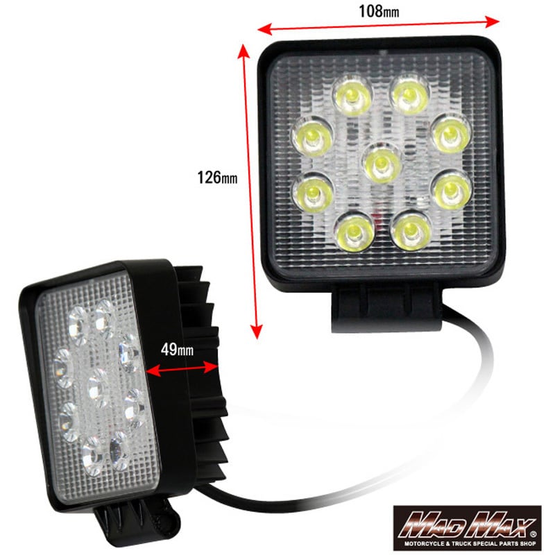 新着 MM30-757S-24 LEDワークライト/作業灯 高輝度LED9個 12/24V兼用 電装品