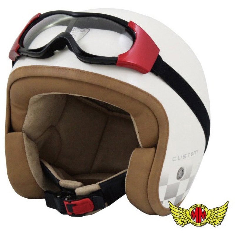 マットブラック ヘルメットとゴーグルセット （LEAD/リード工業
