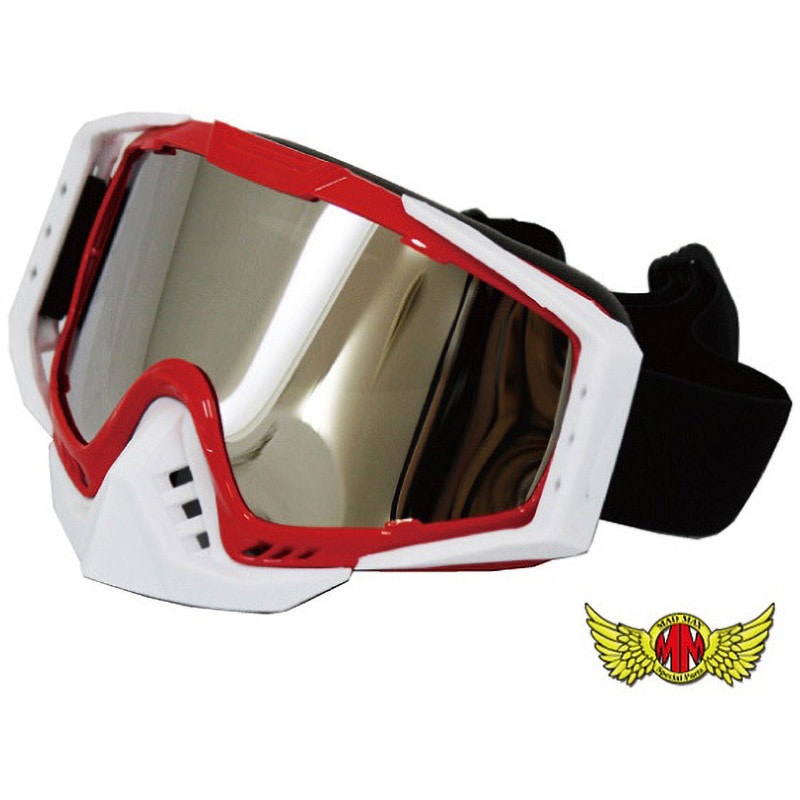 MM40-MO016-RD オートバイ用 ゴーグル TYPE2 ノーズガード付き