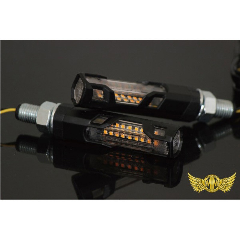 WL-9093LED-SQ LED 18連 アルミシーケンシャル ウィンカー クリア MAD MAX(マッドマックス) オートバイ汎用
