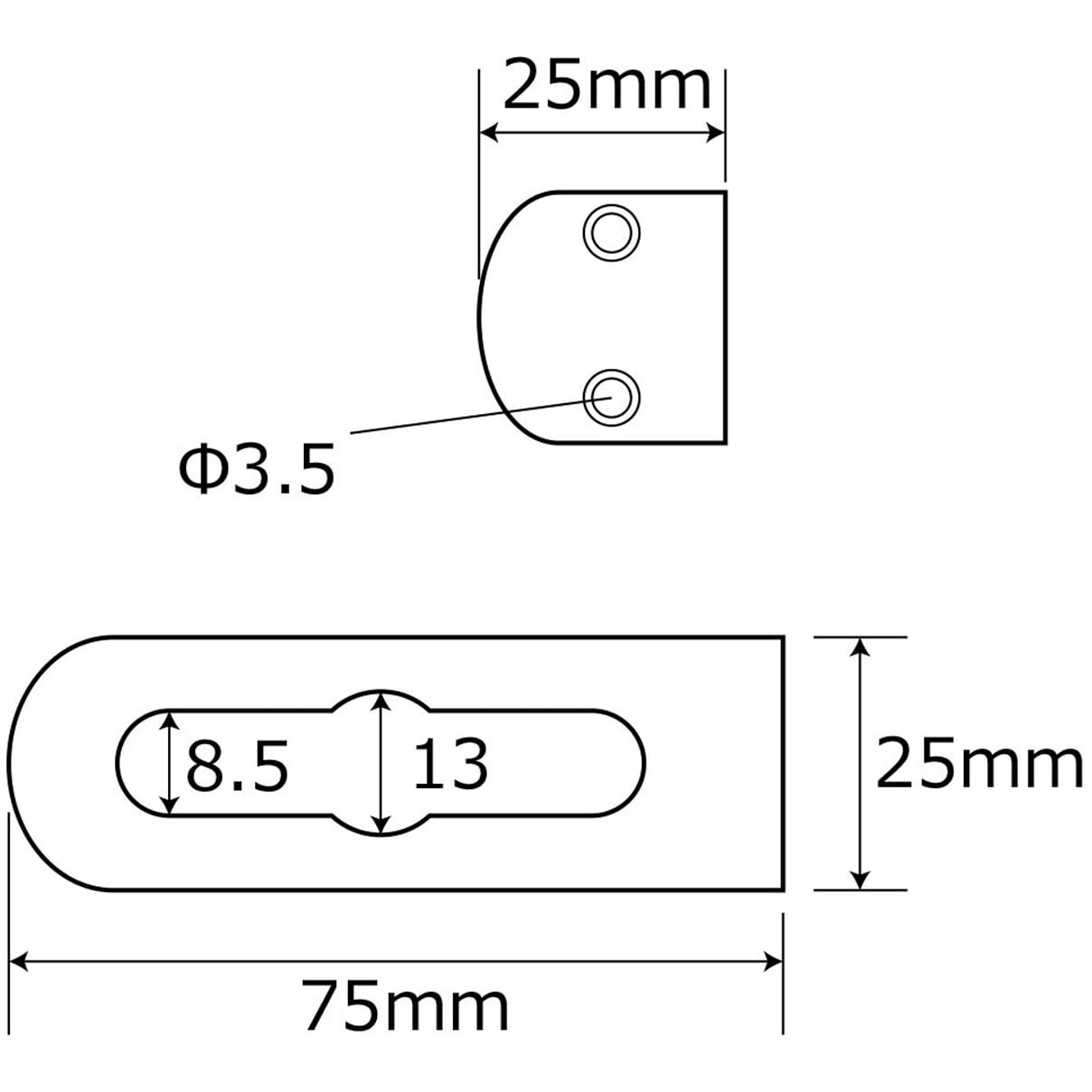 BS-727 補助金具ステンレス L型 WAKI 幅25mm 1個 BS-727