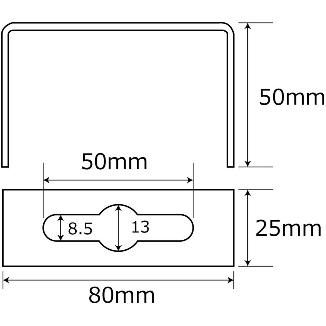 BS-746 補助金具ステンレス コ型 WAKI(和気産業) 厚さ2mm BS-746