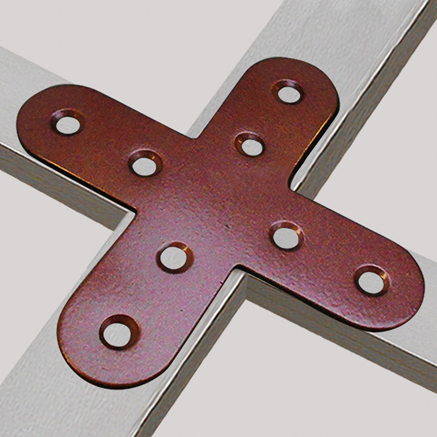 IH-054 カラー隅金 十字 WAKI(和気産業) 寸法75×75mm穴径3.6mm 1枚 IH