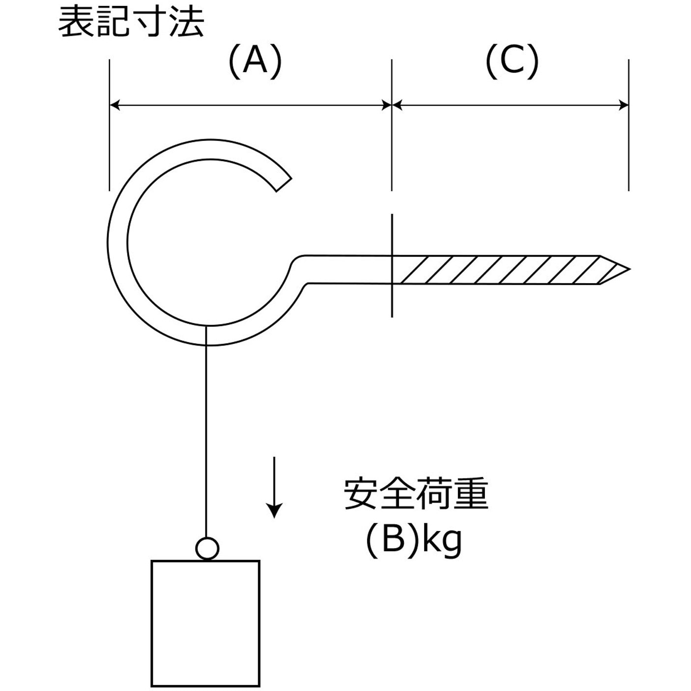 SH-162 足長洋灯吊ステンレス WAKI(和気産業) 荷重14kg 1箱(3個