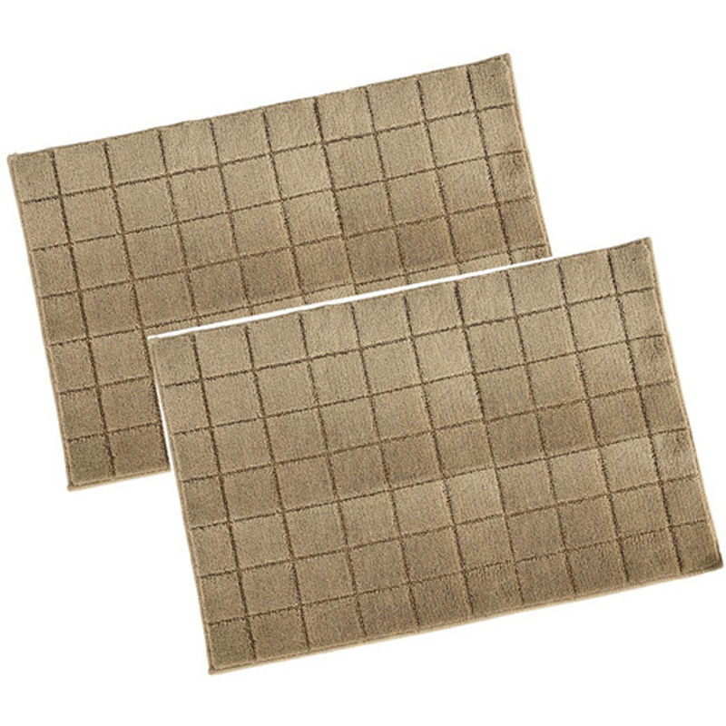 6718 日本製 抗菌防臭&吸水速乾バスマット レチカータ 60×90cm ベージュ 2枚入 1枚(2枚) マルナカ 【通販モノタロウ】