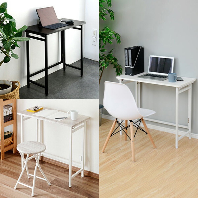 RPST-8040H(DBRBK4) 折りたたみ デスク (幅80 奥行40) YAMAZEN(山善