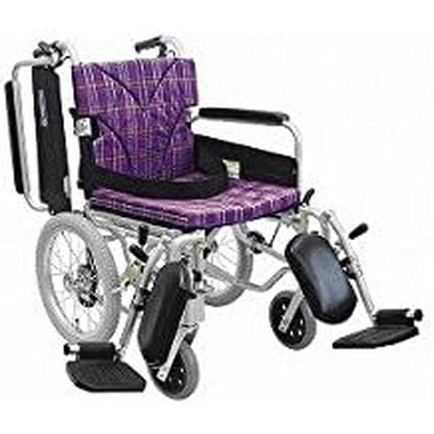 KA816-38ELB-LO 車いす(介助用・アルミ製)背折れ式 1台 カワムラ