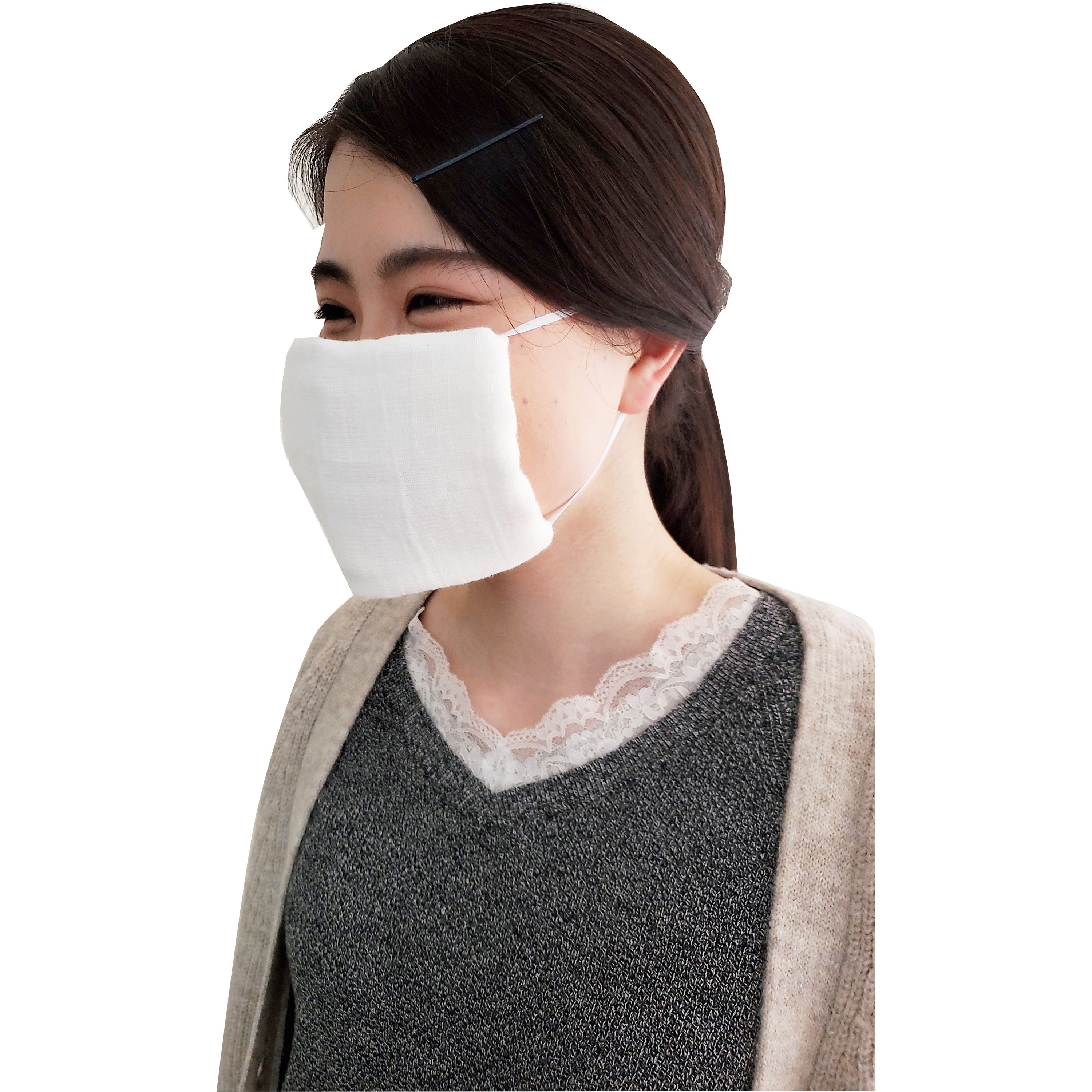 gauze 2P ゴムとガーゼタオルで縫わずできる簡易マスク ホワイト