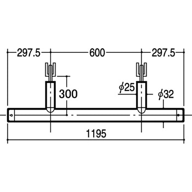 TX-25S-300 Tクロスハンガー ROYAL(ロイヤル)[建築金物] 寸法1195mm  TX-25S-300