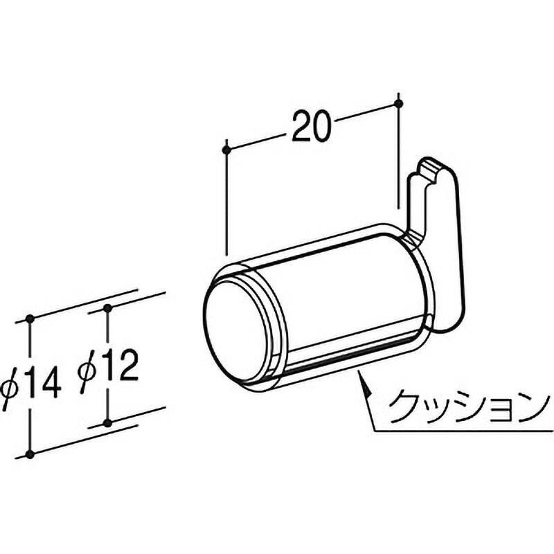 ELSC-12 ガラス棚板用EL柱ダボ 10個入り ROYAL(ロイヤル) 寸法