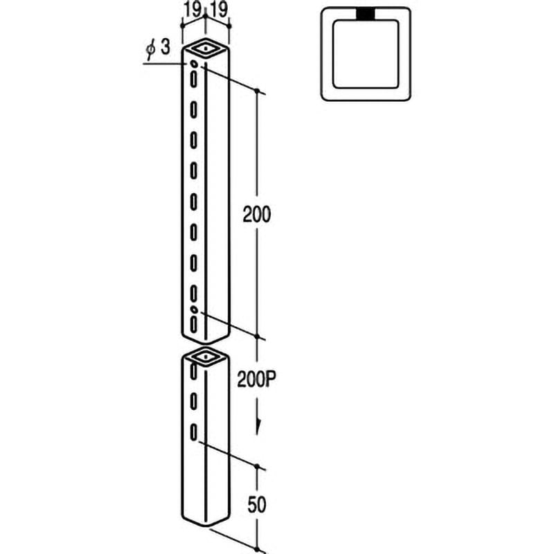 SUS-S1B-1919 ステンレススクエアースリット19/19 ROYAL(ロイヤル)[建築金物] 長さ1350mm  SUS-S1B-1919 6,998円