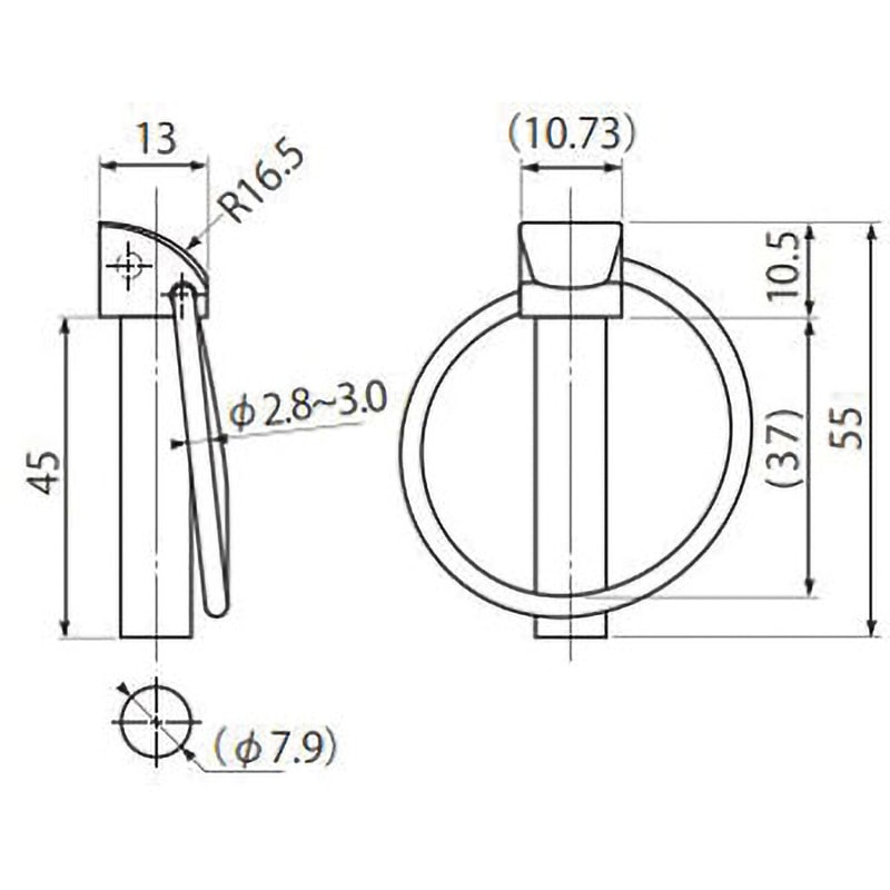 11-743 リンチピン(三価めっき) OHSATO(大里) 1袋(5個) 11-743