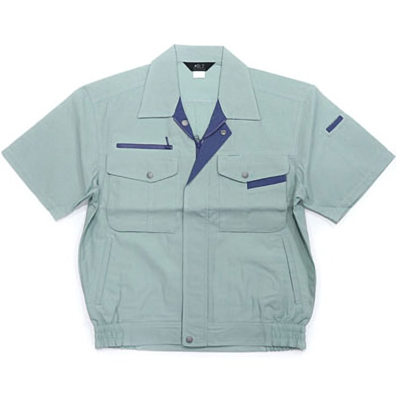 BF-502 BF-502 ボディファイン 半袖ブルゾン(男女兼用)(春夏用) アルトコーポレーション オーウィッシュ(東レ国内素材) アースグリーン色 L着丈66cm
