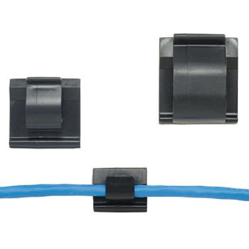 ACC19-AT-C0 固定具 コードクリップ アクリル系粘着テープ付 耐候性黒