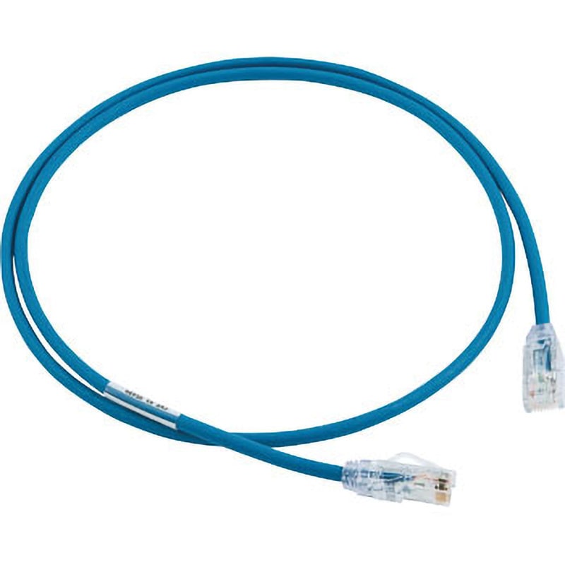カテゴリ6A細径パッチコード ケーブル:スリム 5m 青色 導体サイズ28AWGAWG[mm2] 1本 UTP28X5MBU