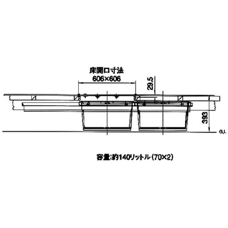 6ADSLBDJ 床下収納庫 スライド・600型(2連)・浅型 1台 吉川化成 【通販