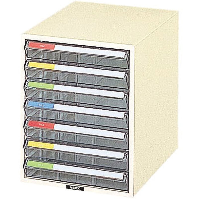 LC-7P レターケース A4 ナカバヤシ アイボリー色 タテ型 引出し数:浅7段 浅型   LC-7P