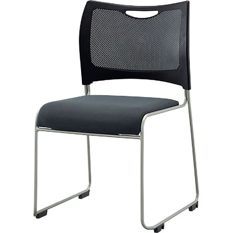 アイリスチトセ スタッキングチェア 背:樹脂 座:レザー ブラック