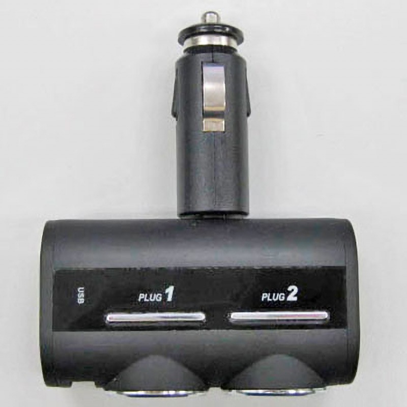 DL-76 1USB+スイッチ付ダイレクト2連ソケット 12/24V兼用 2.4A 1個