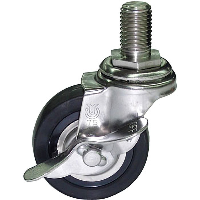 CSR-75 キャスター(作業台用) ストッパー付 ステンレス金具