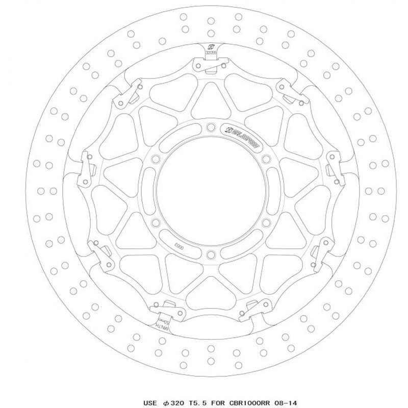 GSBDF0003L クロスロックディスクローター フロント Φ320 T=5.5 左 1枚 GALESPEED(ゲイルスピード) 【通販モノタロウ】 27,286円