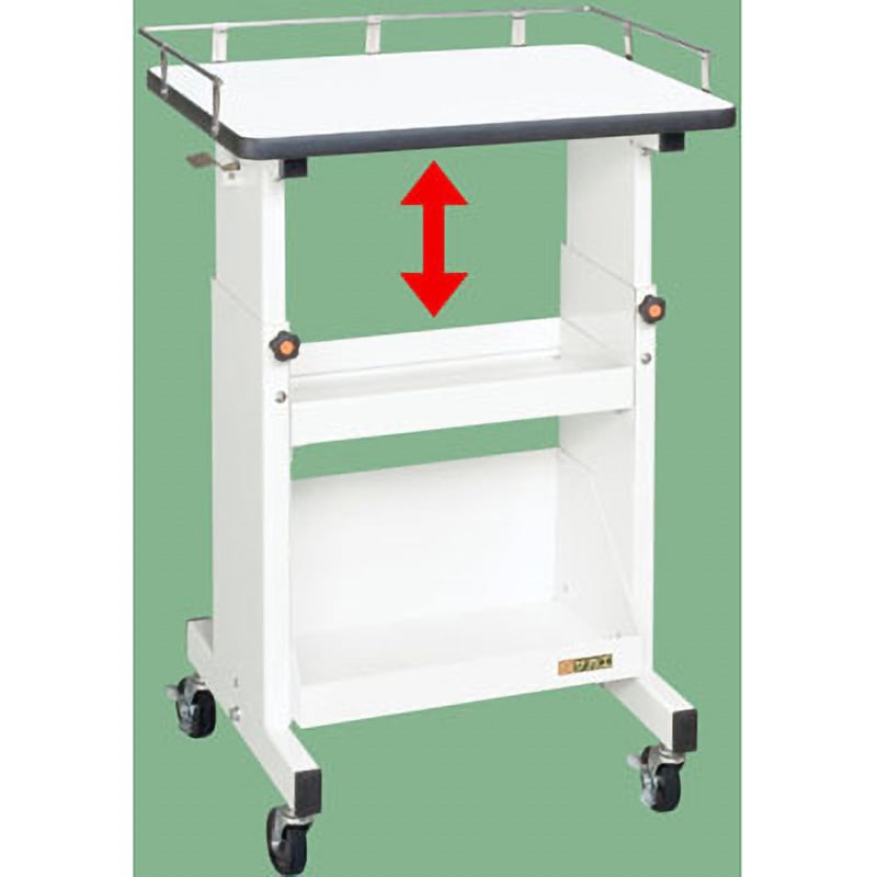 PCT-01W パソコンカート サカエ ポリ化粧天板製天板 荷重50kg 対応 間口600mm奥行450mm高さ705～905mm  PCT-01W 59,988円