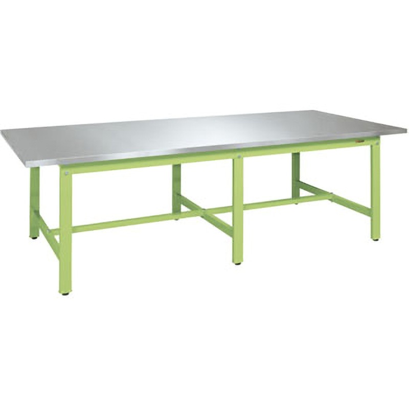 SUS4-2411HC 大型作業台(ステンレスカブセ天板仕様) サカエ 荷重500kg シルバー 対応 間口2400mm奥行1100mm高さ740mm  SUS4-2411HC