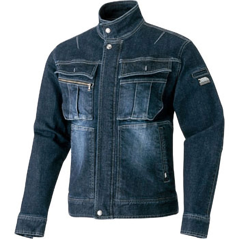 8930-554 デニム蛇腹ライダースジャケット 8930-554 寅壱 M着丈62cm