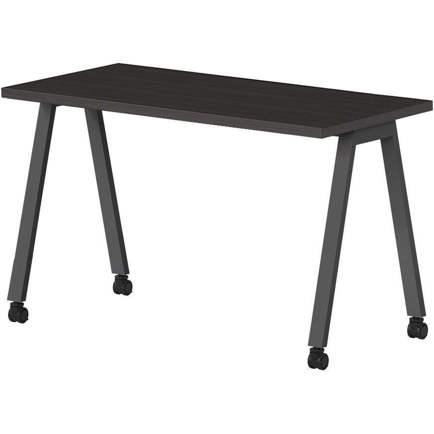 BSY-B0960C-DW ラウンドテーブル ニシキ工業 メラミン天板 ダークウッド色 幅900mm奥行600mm高さ720mm  BSY-B0960C-DW