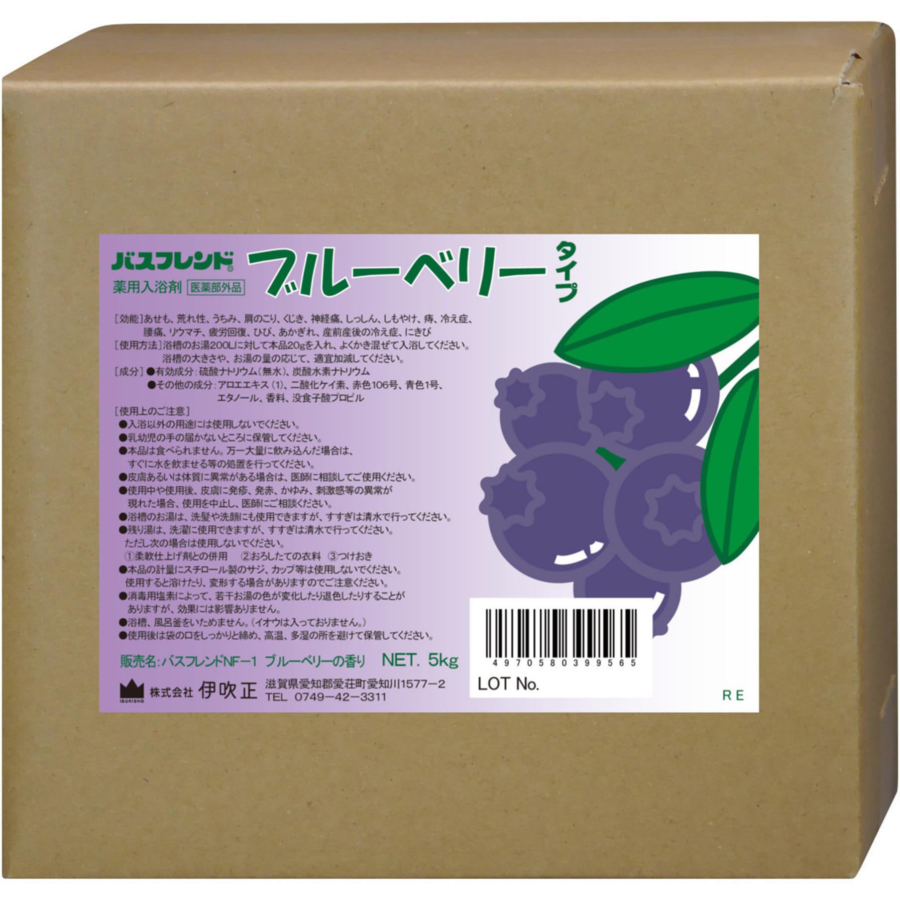 業務用入浴剤 バスフレンド 伊吹正 医薬部外品 ブルーベリー  1本(5kg)