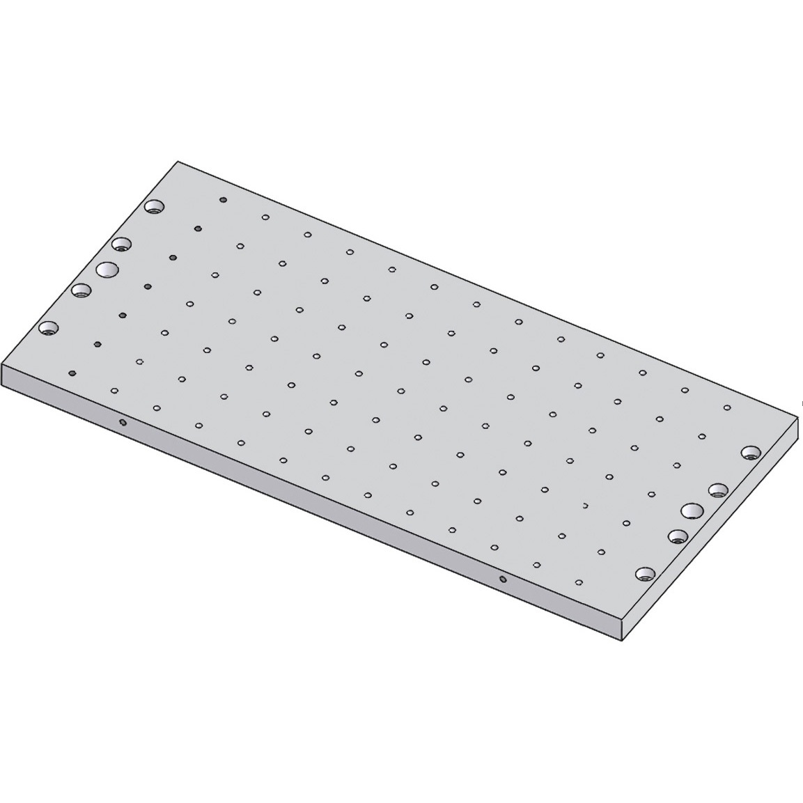 YF235-530HPL ファナックDDR-T用ゆりかごプレートシリーズ ナベヤ タップ穴  (50個 M8)タイプ 長さ530mm  YF235-530HPL