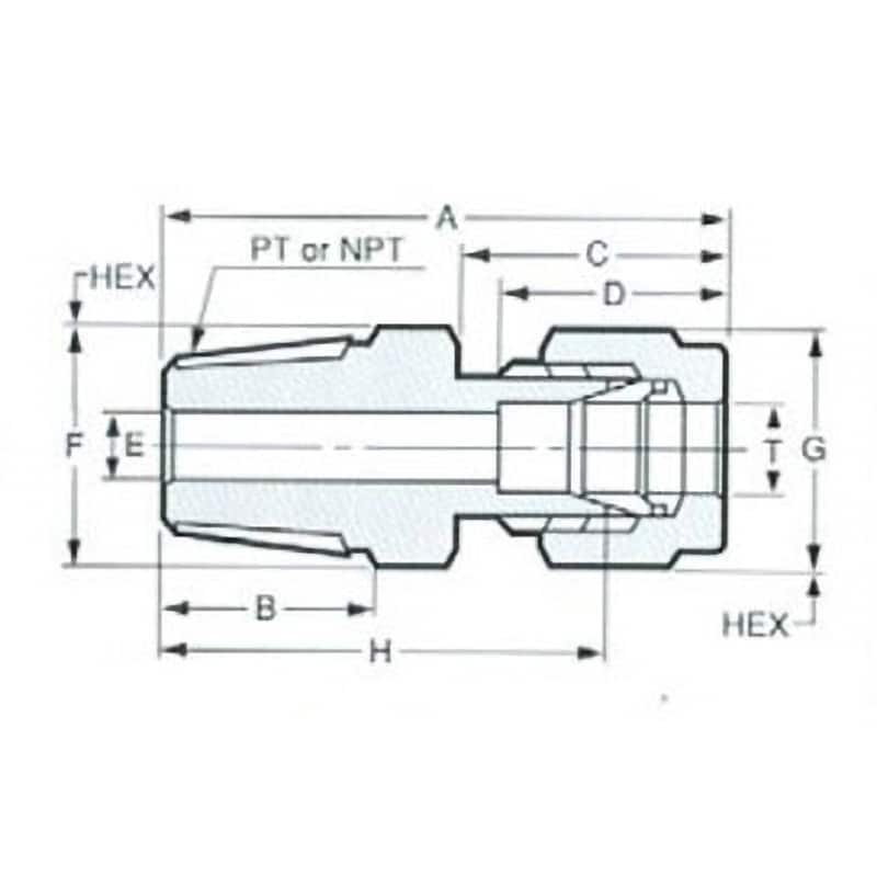 MC-02-2 Wフェルールフィッティング MC ハーフユニオン フジトク 材質SUS316 全長38.4mm - 【通販モノタロウ】