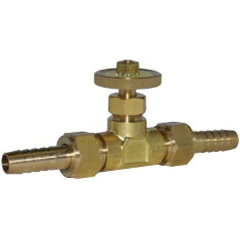 MHU-14 黄銅製管継手 ニードル式ミニチュアバルブ MHU 両口ホースタイプ フジトク 適合管外径14mm