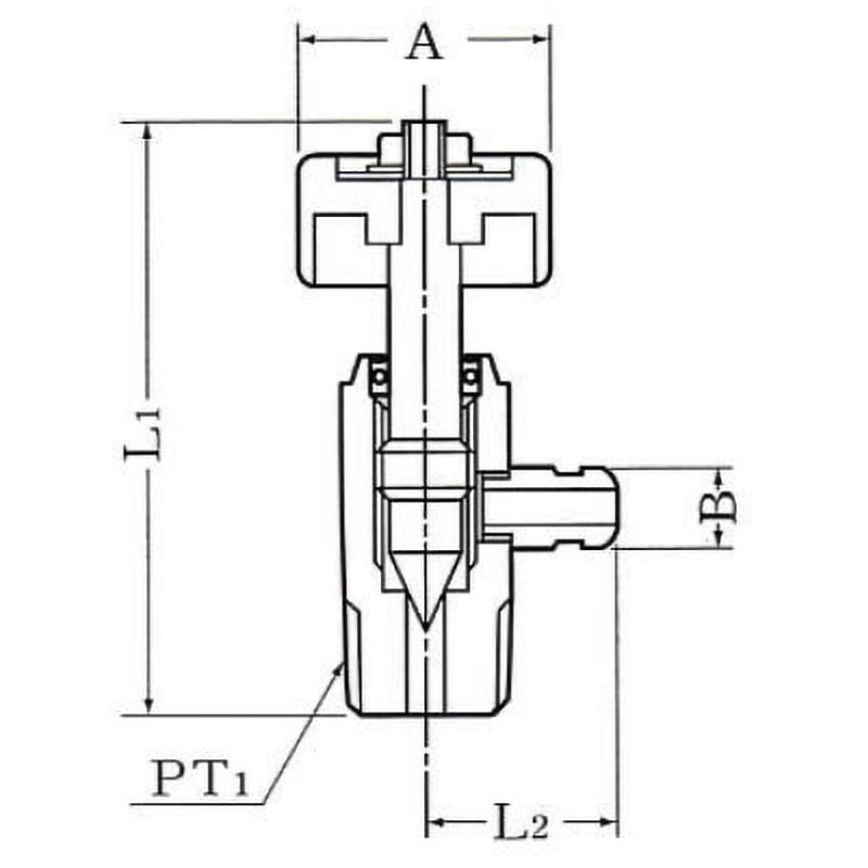 AMF-1/8X7 黄銅製管継手 ニードル式ミニチュアバルブ AMF エアー抜き