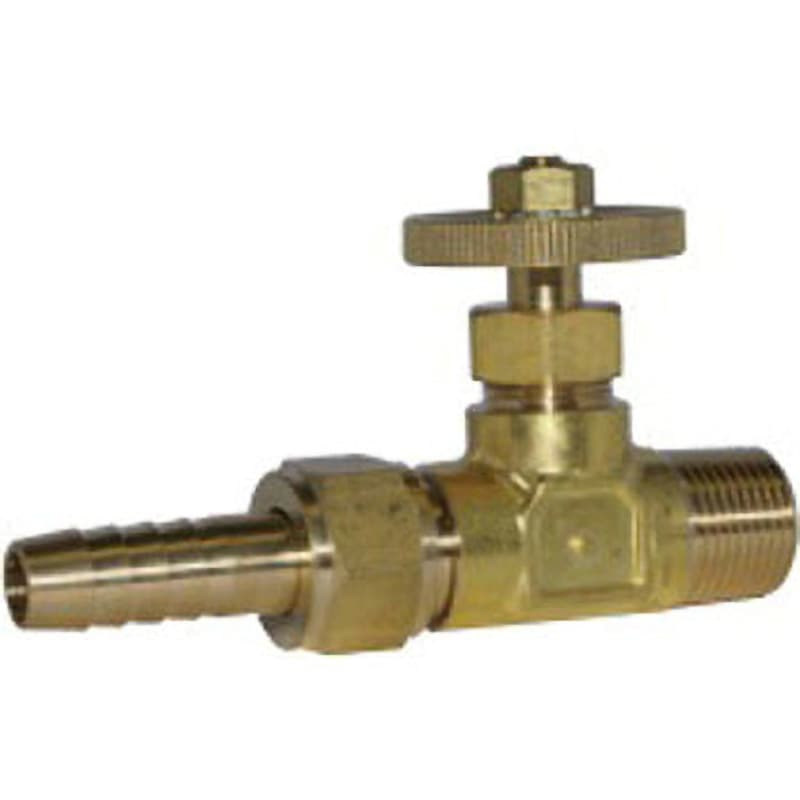 MHC-10.5X1/2 黄銅製管継手 ニードル式ミニチュアバルブ MHC 片口ホースタイプ フジトク 呼び径(B)1/2適合管外径10.5mm