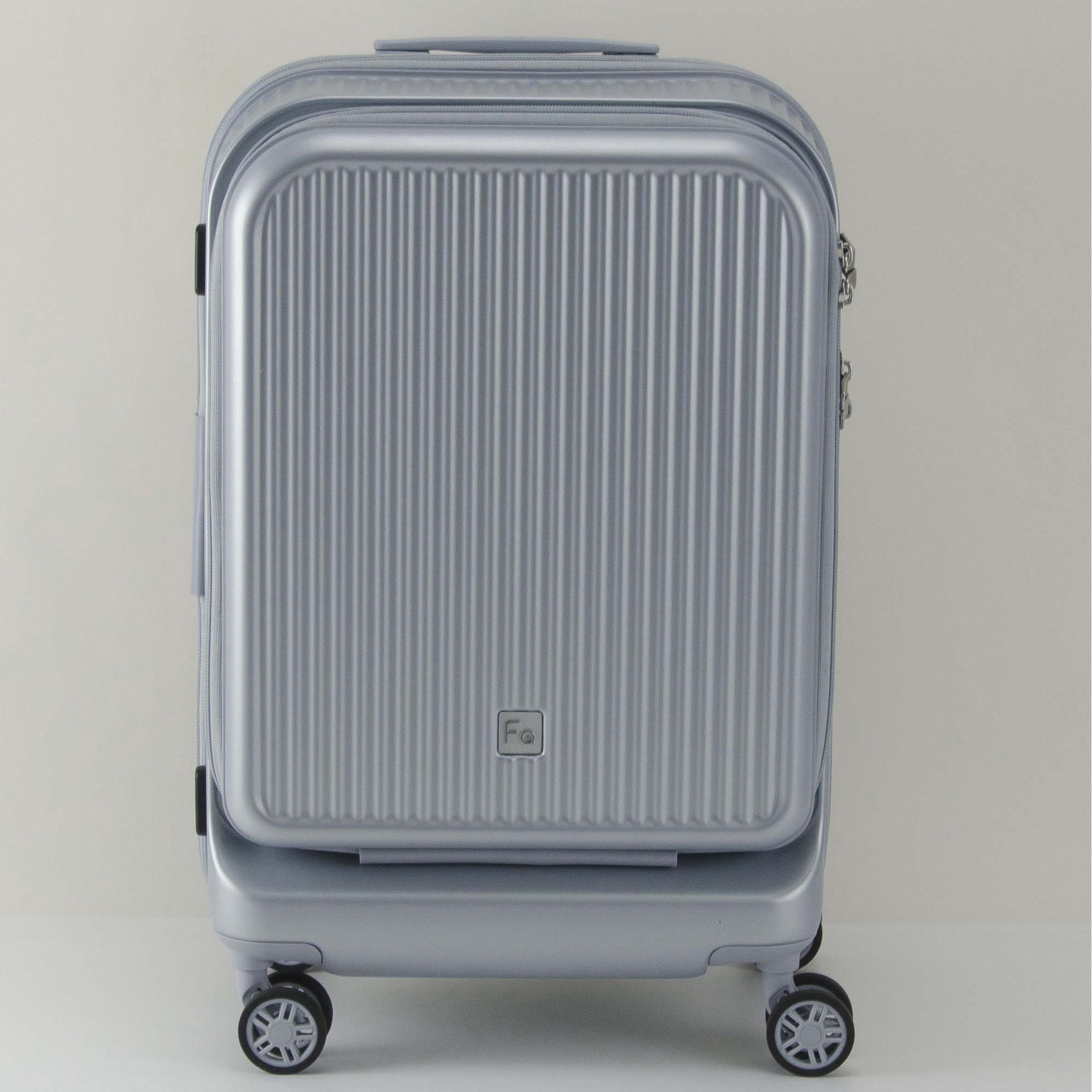 1-511 SIL アウラ スーツケース フロントオープン 4輪キャリー エンドー鞄 容量33L シルバー色   1-511 SIL