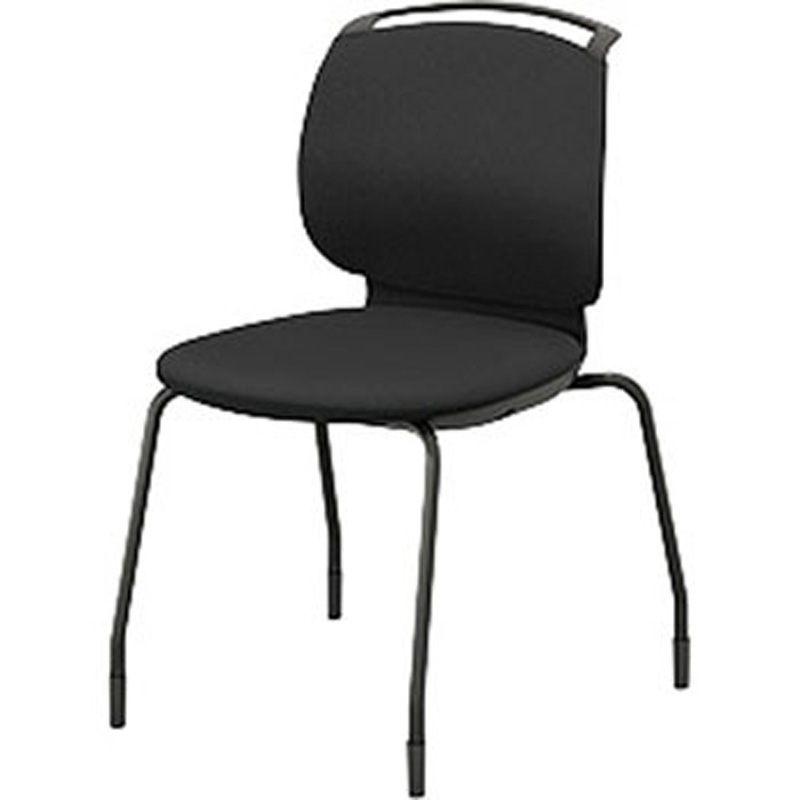 E482FK-B1-BKD ミーティングチェアー(肘無) E480型 ルント runto ナイキ ブラック色 スタッキング床積4脚 高さ795mm幅525mm奥行528mm  E482FK-B1-BKD