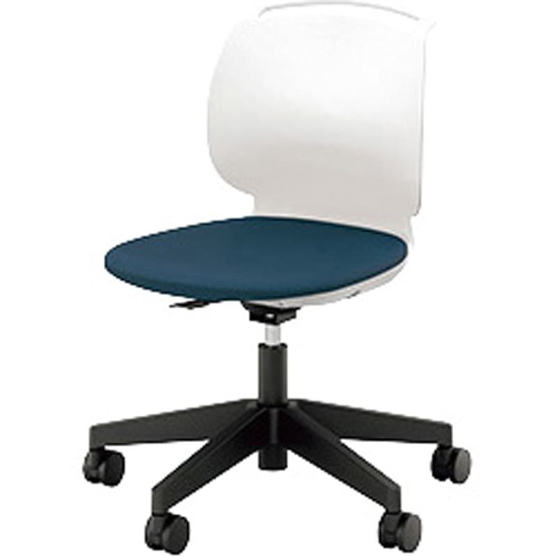 E484-H3-NV ミーティングチェアー(肘無) E480型 ルント runto ナイキ ビニールレザー ネイビー色 ブラック 高さ792～875mm幅634mm奥行577mm  E484-H3-NV