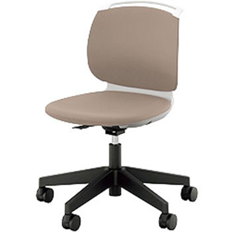 E484FK-H3-BE ミーティングチェアー(肘無) E480型 ルント runto ナイキ 布張り ベージュ色 ブラック 高さ792～875mm幅634mm奥行577mm  E484FK-H3-BE