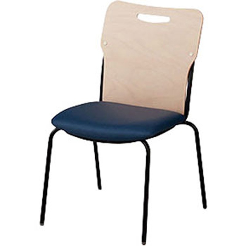 E351B-M5-NV ミーティングチェアー(肘無) ミーテ miite ナイキ スタッキング床積4脚 ビニールレザー ピーコック色 高さ848mm幅508mm奥行570mm  E351B-M5-NV