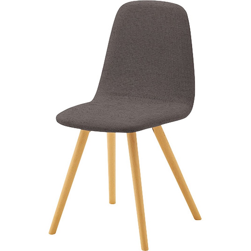 E370F-W1-DGL ミーティングチェアー(肘無) E370型 ナイキ 布張り ダークグレー色 ナチュラルウッド 高さ805mm幅420mm奥行555mm