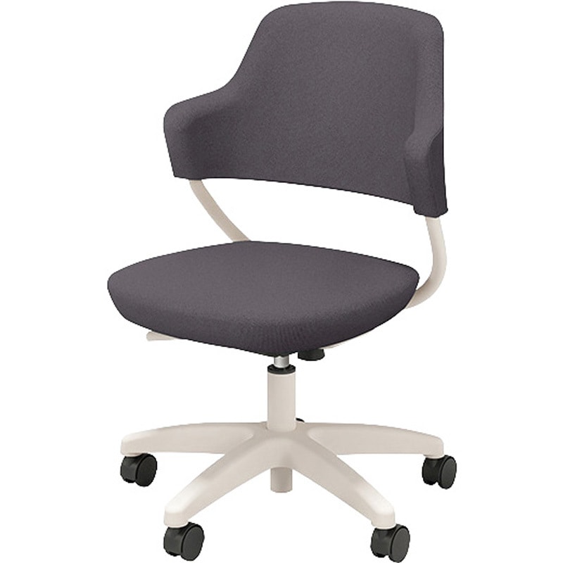 HPE511F-W-PDGL ラウンジワークチェアー ナイキ 5本脚キャスター付 張地:布 肘掛有 ダークグレー色 ホワイト  HPE511F-W-PDGL