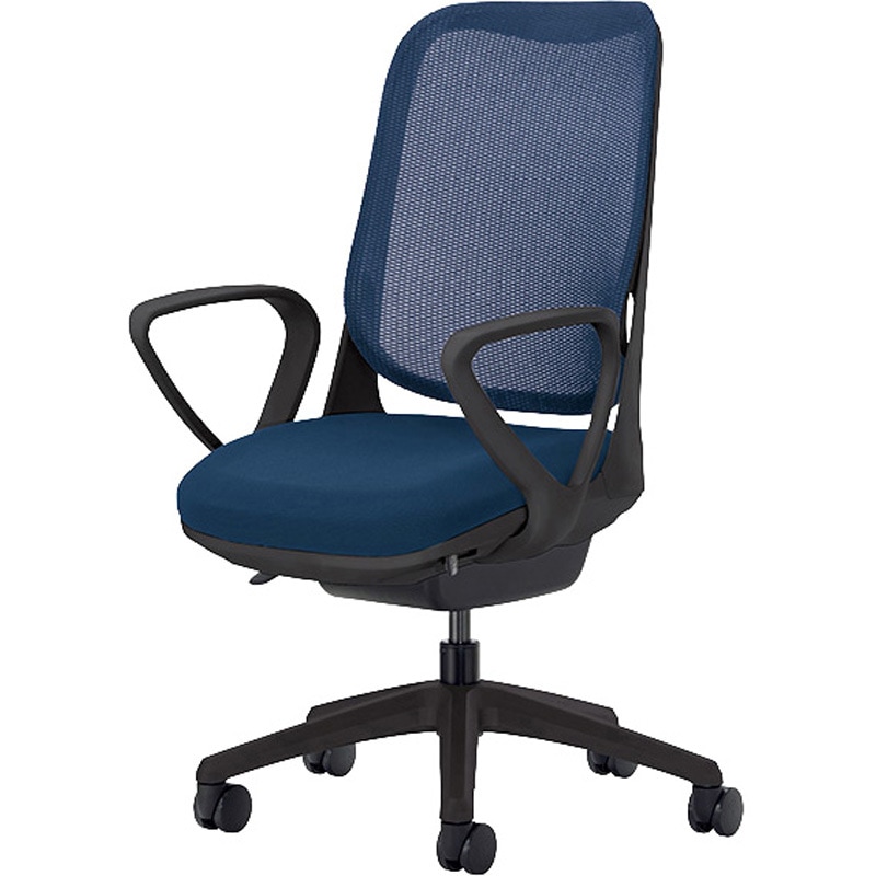 798-42 ワークチェアー(肘付) ライド RIDE ナイキ 肘掛有 コズミックブルー色 高さ935～1025mm幅640mm奥行595mm  798-42