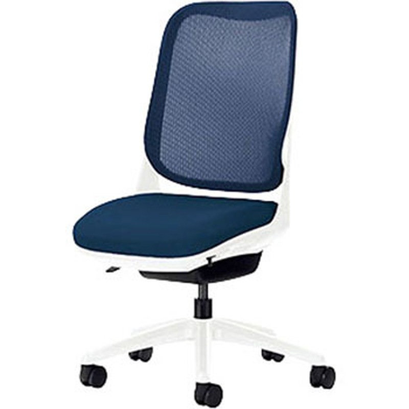 798-00 ワークチェアー(肘無) ライド RIDE ナイキ コズミックブルー色 ホワイト 高さ935～1025mm幅640mm奥行595mm  798-00