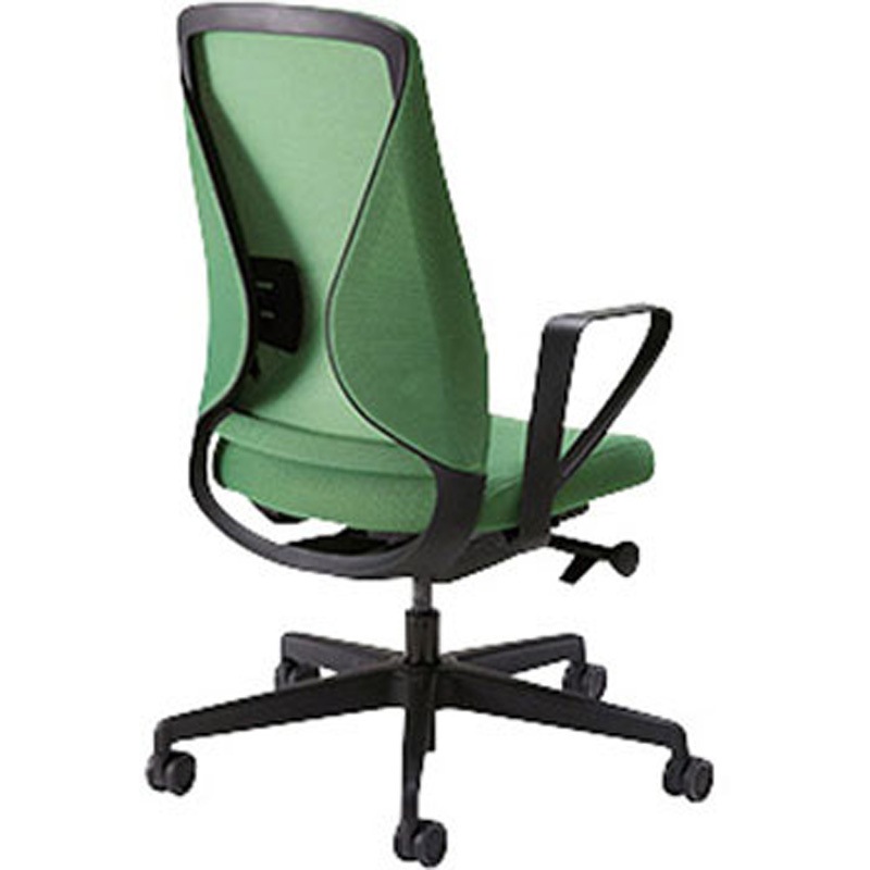 STEB513F-GR ワークチェアー STE型 シルエット Silhouette ナイキ ブラック グリーン 肘掛有 高さ1005～1100mm幅681mm奥行651mm  STEB513F-GR