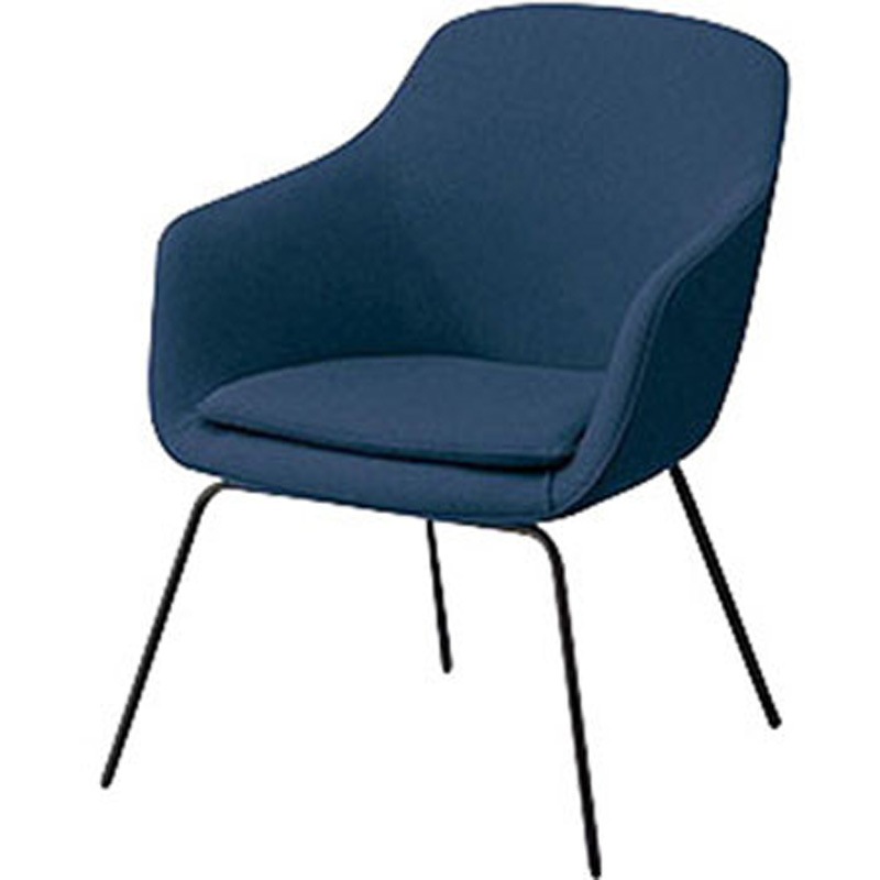 E380-NV ミーティングチェアー(肘付) E380型 ナイキ ビニールレザー ピーコック色 高さ760mm幅575mm奥行540mm