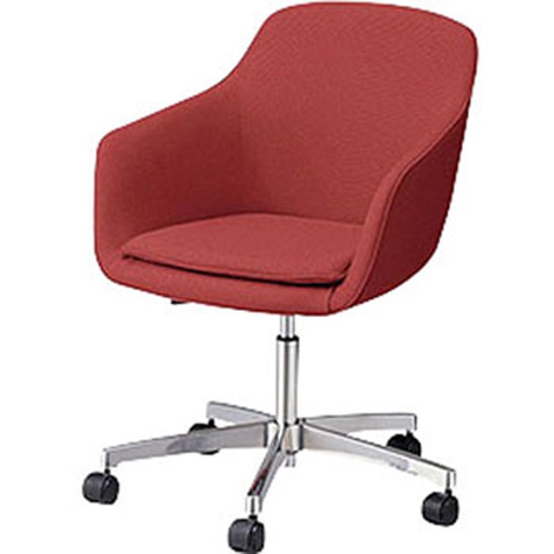 E382C-WR ミーティングチェアー(肘付) E380型 ナイキ ビニールレザー グレー色 シルバー 高さ780～890mm幅620mm奥行540mm  E382C-WR