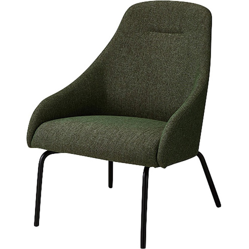 RC81F-DGR ラウンジワークチェアー ナイキ ブラック ダークグリーン 布張り   RC81F-DGR